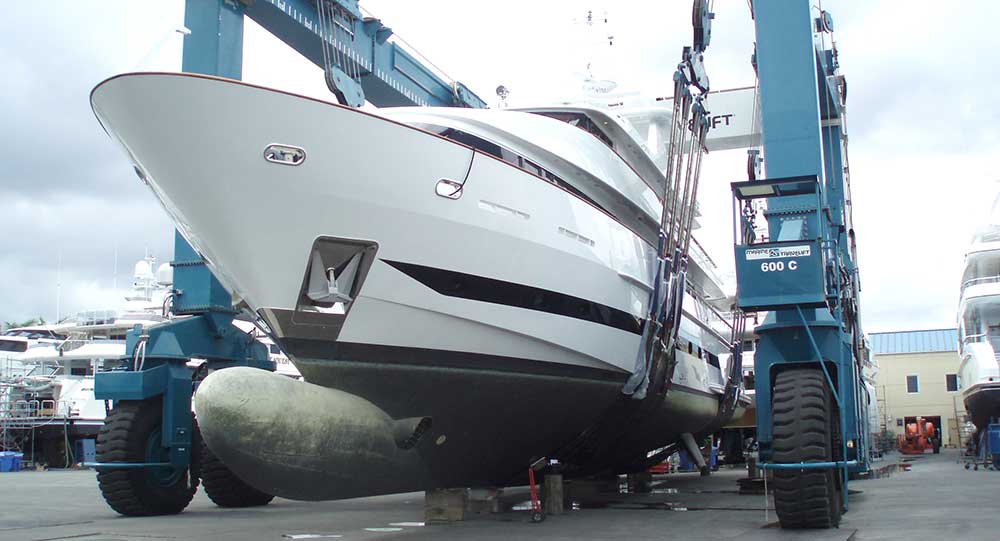 Commercial yacht undergoing condition survey by Blue Ensign